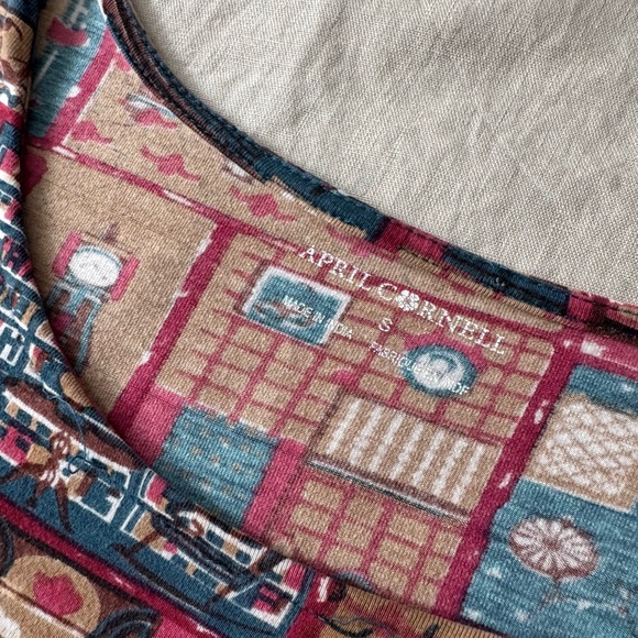 April Cornell Burgundy Patchwork Print Long Sleeve Maxi Dress - Picture 10 of 17